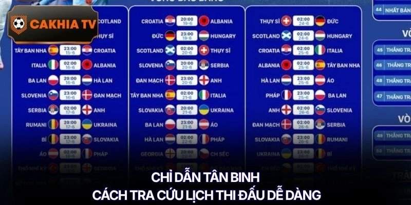 Chỉ dẫn tân binh cách tra cứu lịch thi đấu dễ dàng