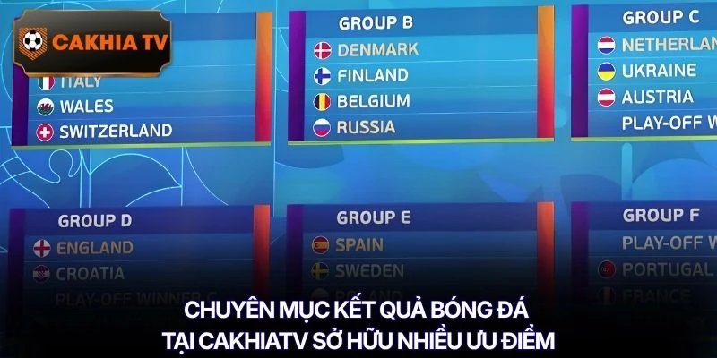 Chuyên mục kết quả bóng đá tại Cakhiatv sở hữu nhiều ưu điểm